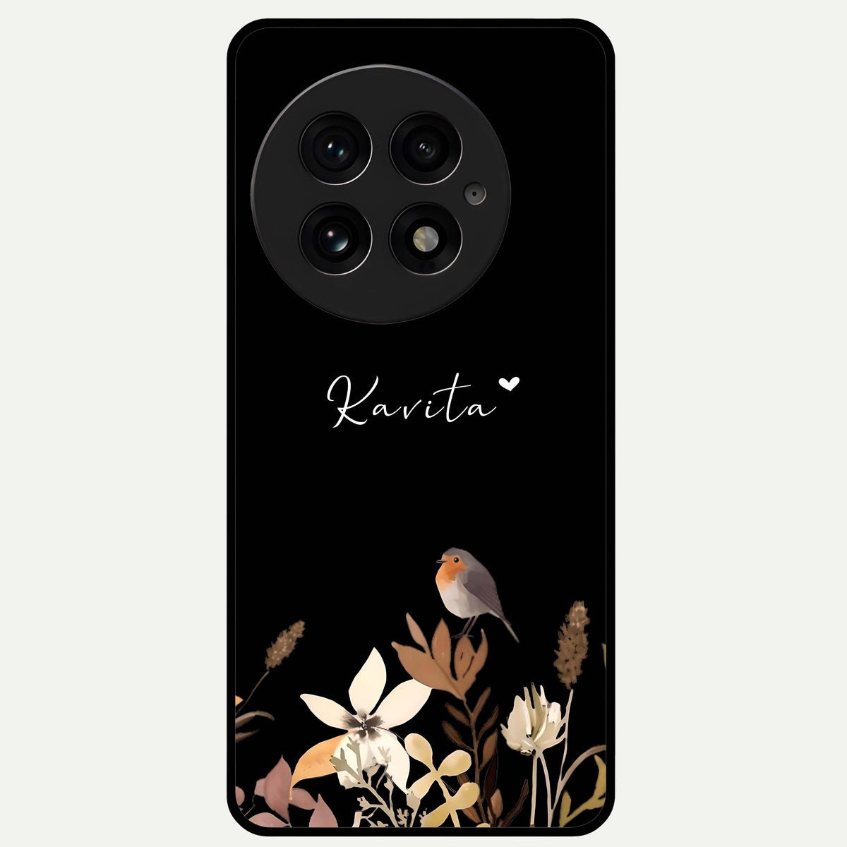  Quiet Garden Tune Custom Name Glass Case For OnePlus 13 back cover – full design glossy printed glass finish