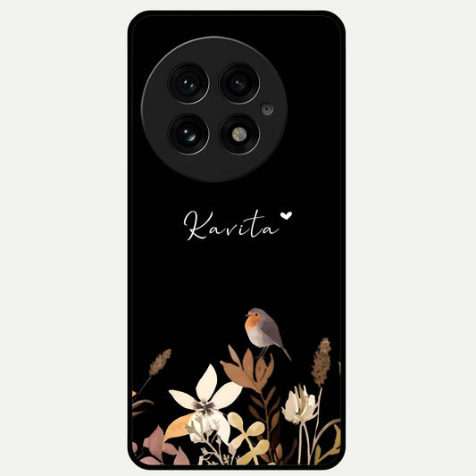  Quiet Garden Tune Custom Name Glass Case For OnePlus 13 back cover – full design glossy printed glass finish