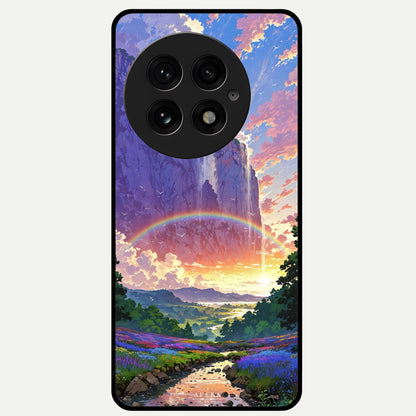  Rainbow Valley Dream Glass Case For OnePlus 13 back cover – full design glossy printed glass finish
