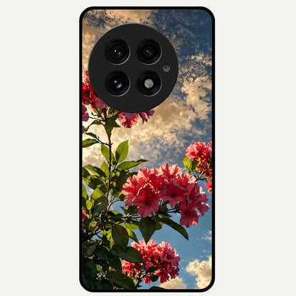  Red Bloom Skies Glass Case For OnePlus 13 back cover – full design glossy printed glass finish