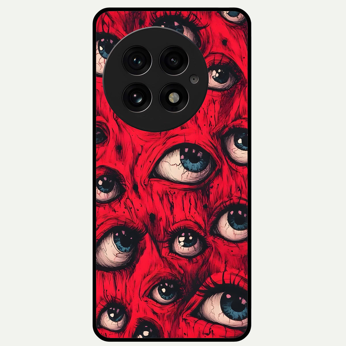  Red Eyes Pattern Glass Case For OnePlus 13 back cover – full design glossy printed glass finish