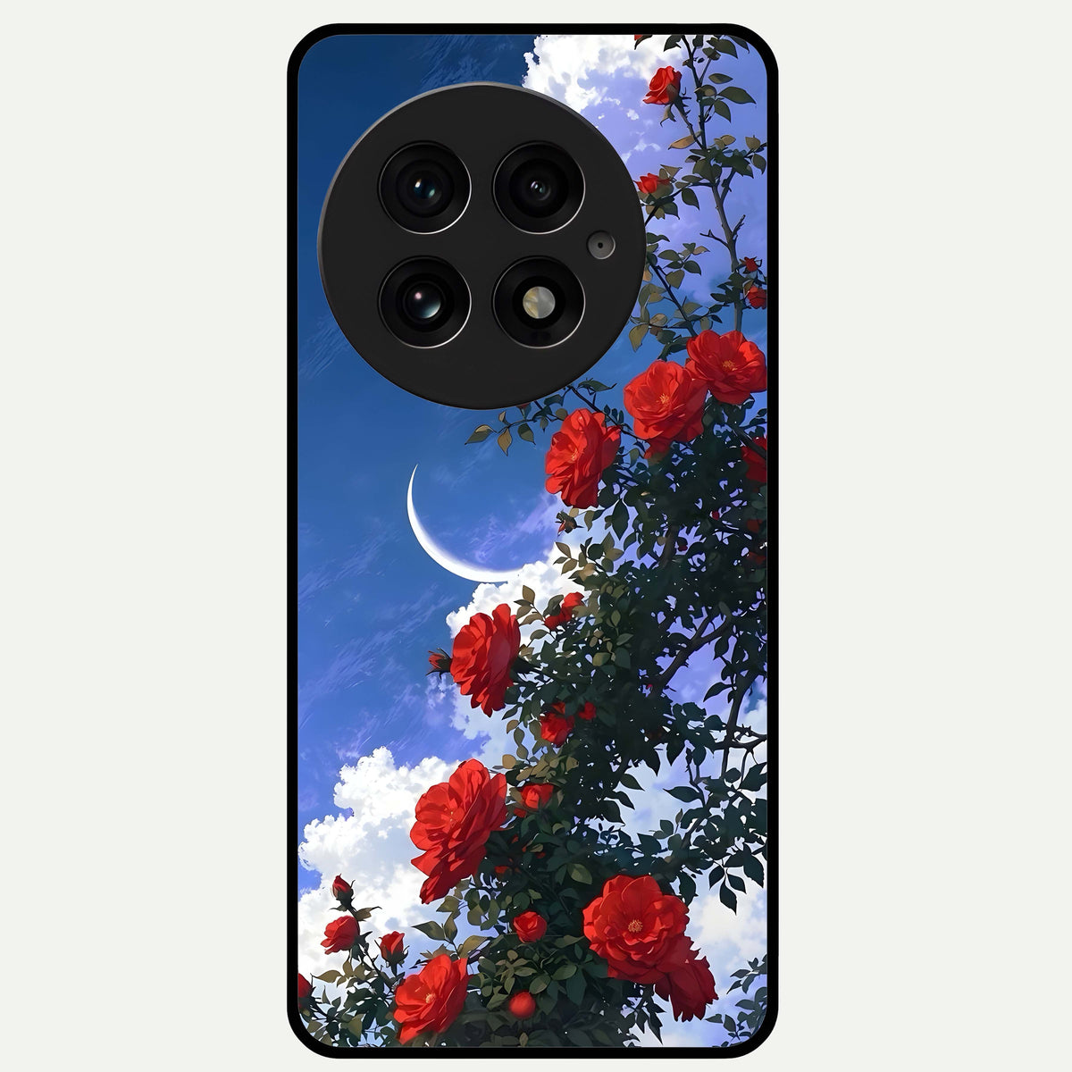  Rose Drift Flowers Glass Case For OnePlus 13 back cover – full design glossy printed glass finish