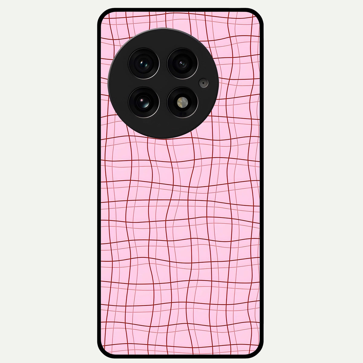  Soft Grid Bliss Glass Case For OnePlus 13 back cover – full design glossy printed glass finish