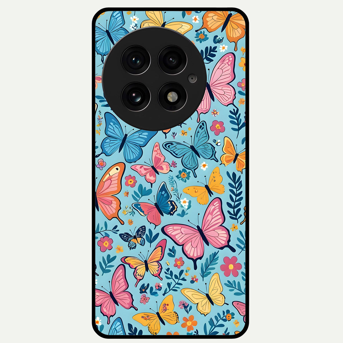  Spring Wing Garden Glass Case For OnePlus 13 back cover – full design glossy printed glass finish