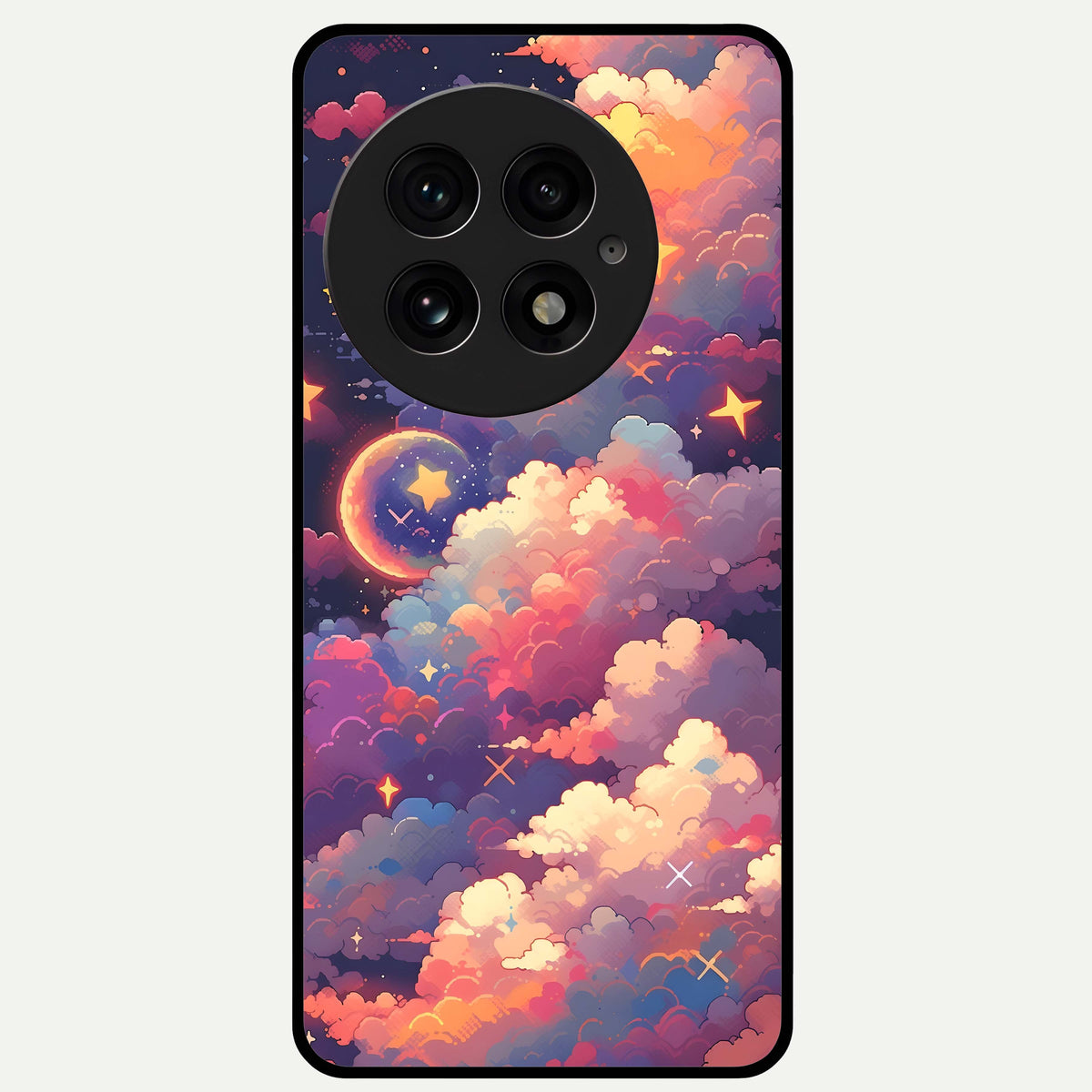  Starlit Dream Clouds Glass Case For OnePlus 13 back cover – full design glossy printed glass finish