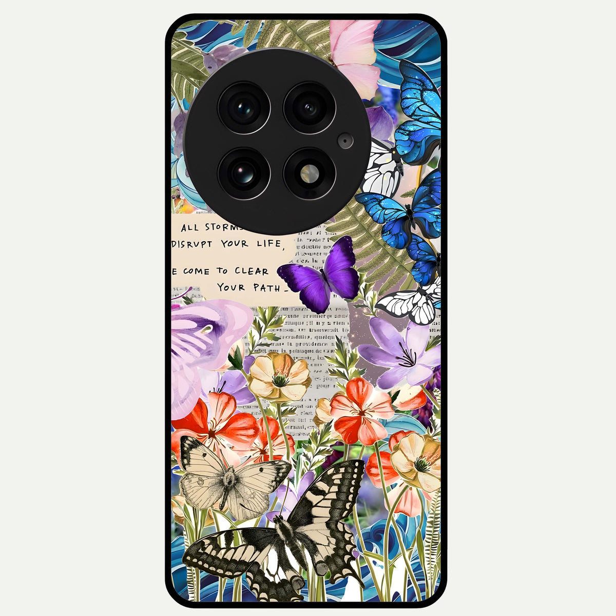  Storm Path Bloom Glass Case For OnePlus 13 back cover – full design glossy printed glass finish