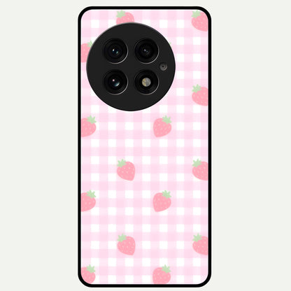  Strawberry Picnic Love Glass Case For OnePlus 13 back cover – full design glossy printed glass finish