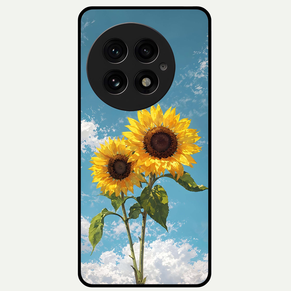  Sunlit Daisy Glow Glass Case For OnePlus 13 back cover – full design glossy printed glass finish