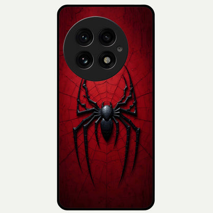  Superhero Web Emblem Glass Case For OnePlus 13 back cover – full design glossy printed glass finish