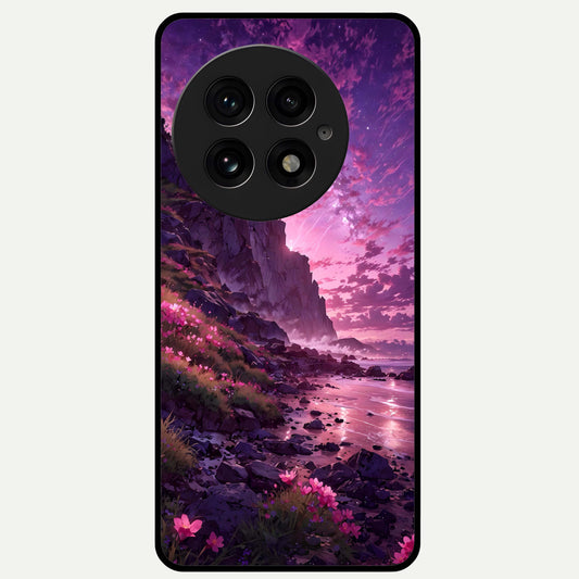  Twilight Blossom Coast Glass Case For OnePlus 13 back cover – full design glossy printed glass finish