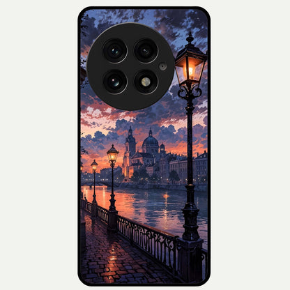  Twilight River Lights Glass Case For OnePlus 13 back cover – full design glossy printed glass finish