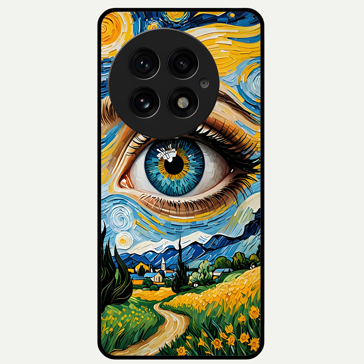  Van Gogh Eye Glass Case For OnePlus 13 back cover – full design glossy printed glass finish