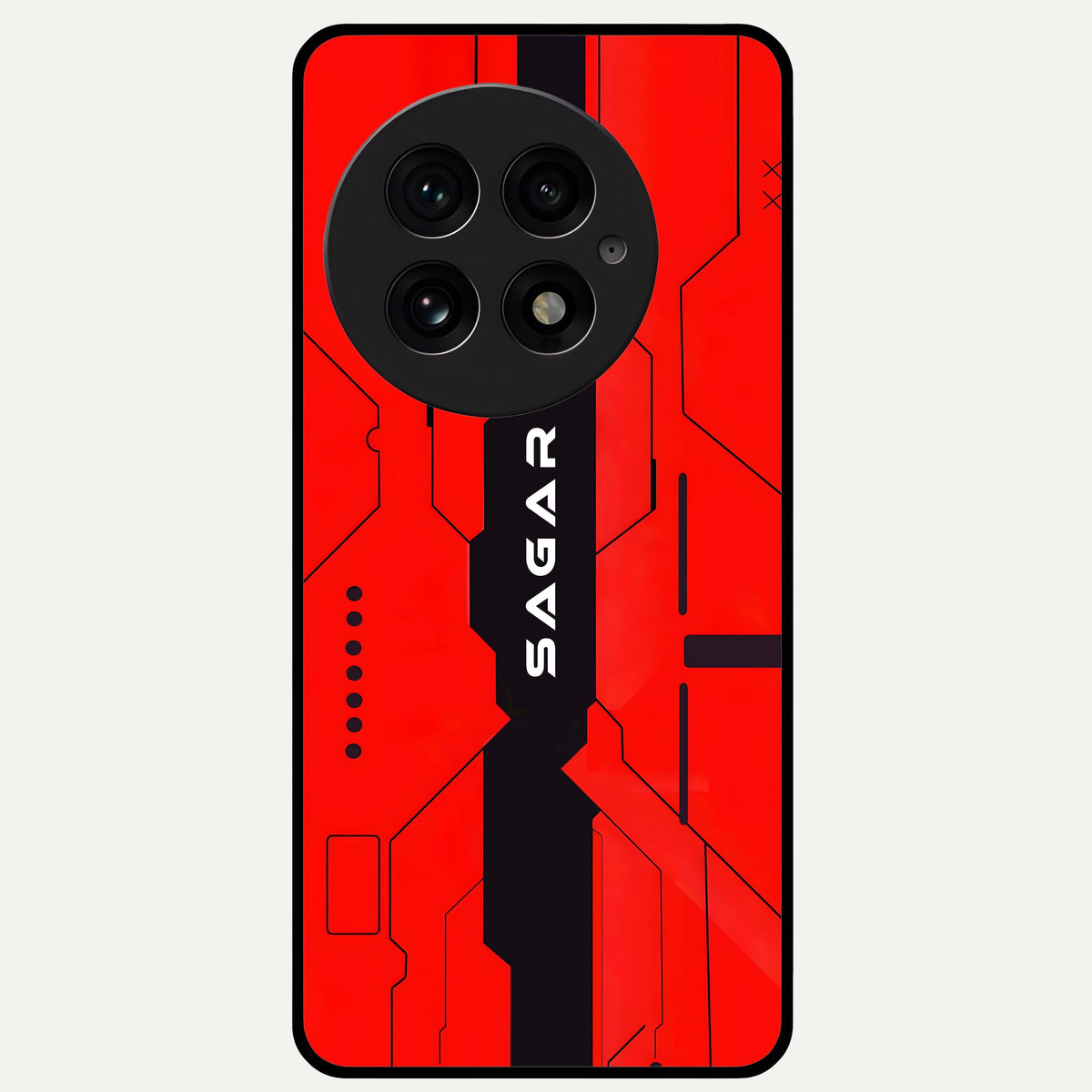  Voltage Rise CYBERPUNK Custom Name Glass Case For OnePlus 13 back cover – personalized glossy printed glass finish