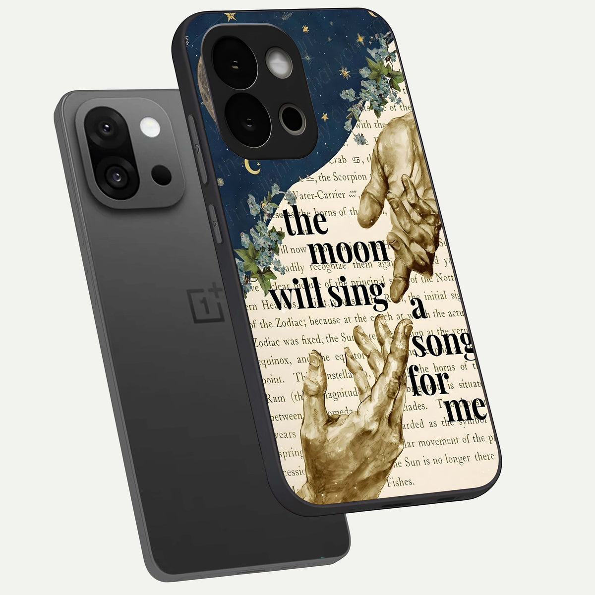  Aesthetic Divine phone case For OnePlus 13S showing premium glass back cover with detailed artwork
