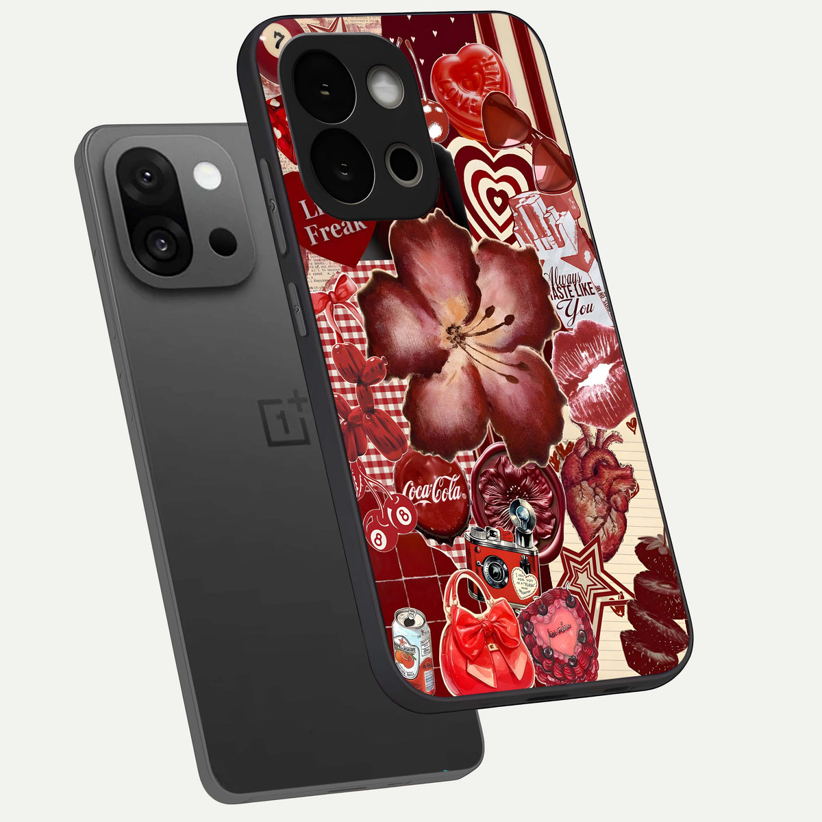  Aesthetic Little Freak phone case For OnePlus 13S showing premium glass back cover with detailed artwork