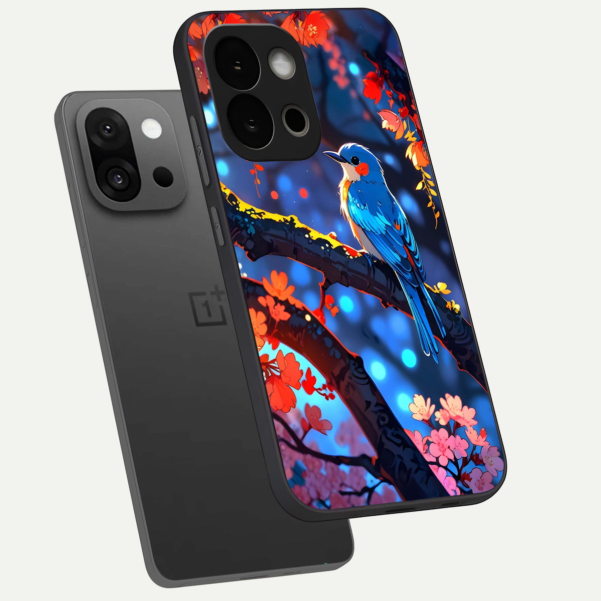  Blooming Water Drift phone case For OnePlus 13S showing premium glass back cover with detailed artwork