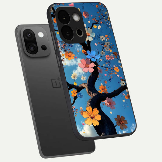  Blossom Dream Sky phone case For OnePlus 13S showing premium glass back cover with detailed artwork