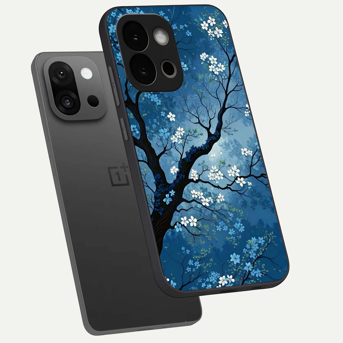 Blue Tree Serenity phone case For OnePlus 13S showing premium glass back cover with detailed artwork