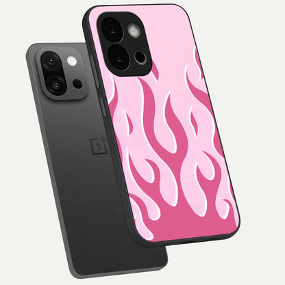  Blush Flame Energy phone case For OnePlus 13S showing premium glass back cover with detailed artwork