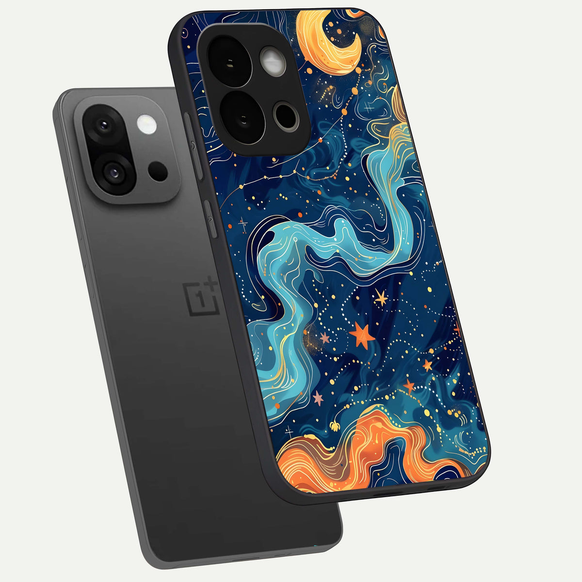  Celestial Dream Flow phone case For OnePlus 13S showing premium glass back cover with detailed artwork