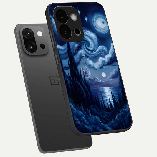 Celestial Dream Van Gogh phone case For OnePlus 13S showing premium glass back cover with detailed artwork