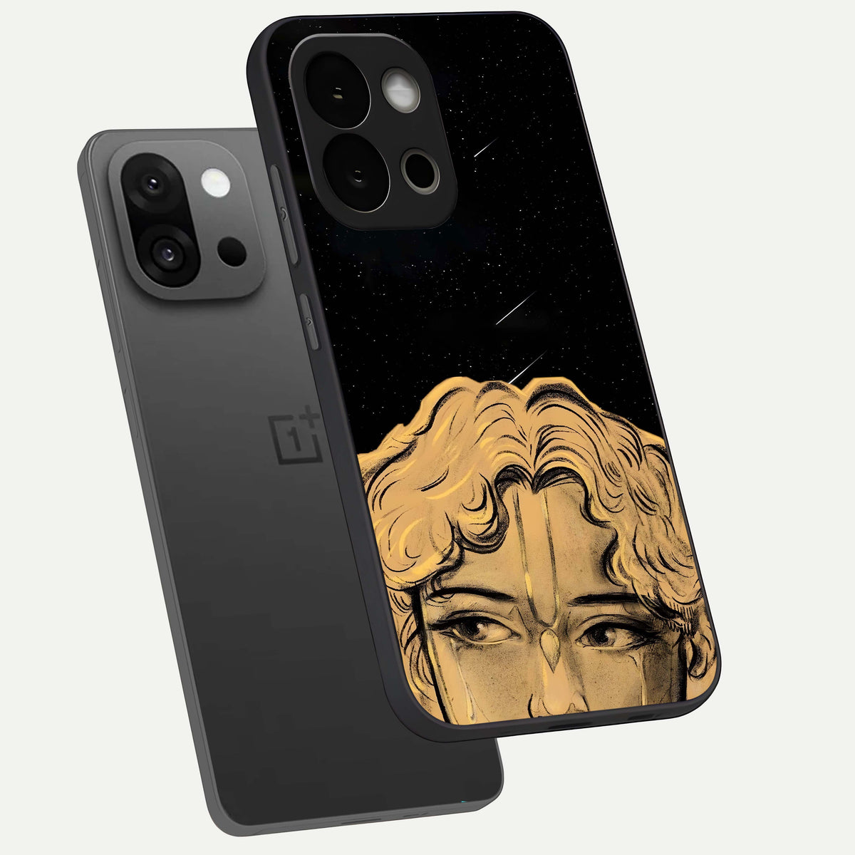  Celestial Gods Plan phone case For OnePlus 13S showing premium glass back cover with detailed artwork