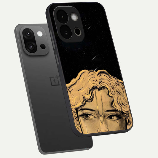  Celestial Gods Plan phone case For OnePlus 13S showing premium glass back cover with detailed artwork