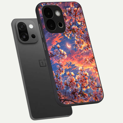  Celestial Sakura Sunset phone case For OnePlus 13S showing premium glass back cover with detailed artwork