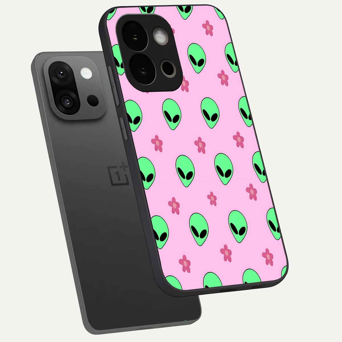  Cosmic Cute Crush phone case For OnePlus 13S showing premium glass back cover with detailed artwork
