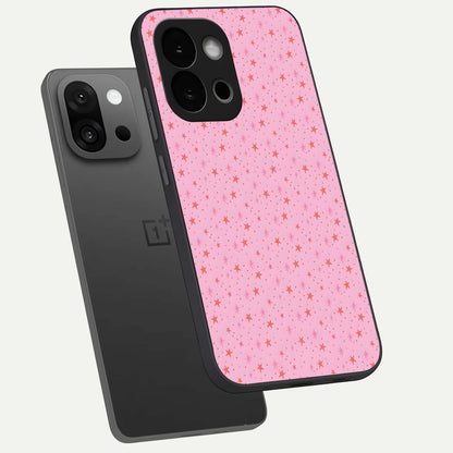  Cosmic Pink Sparkle phone case For OnePlus 13S showing premium glass back cover with detailed artwork