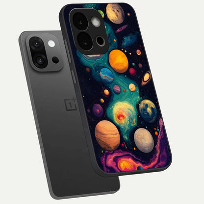  Cosmic Planet Journey phone case For OnePlus 13S showing premium glass back cover with detailed artwork