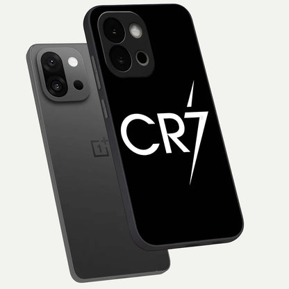  CR7 Elite Strike phone case For OnePlus 13S showing premium glass back cover with detailed artwork