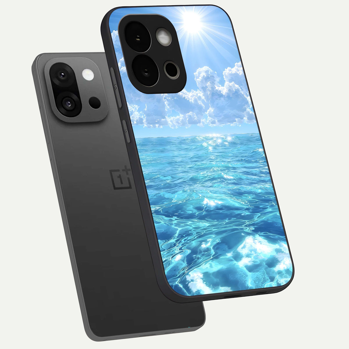  Endless Ocean Horizon phone case For OnePlus 13S showing premium glass back cover with detailed artwork