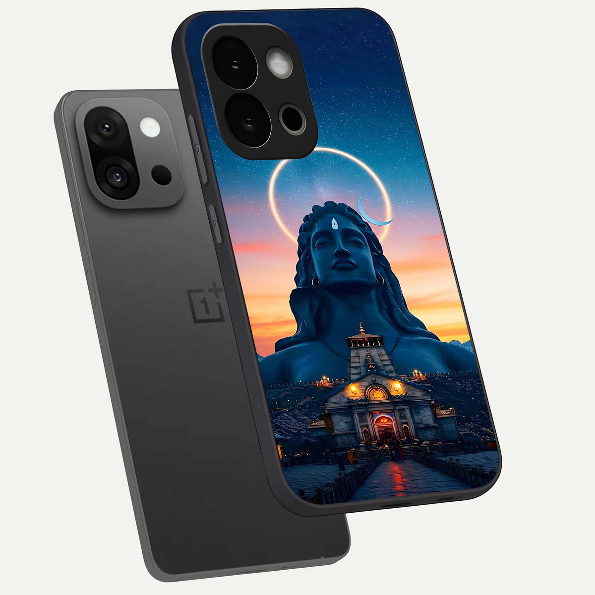  Eternal Shiva Aura phone case For OnePlus 13S showing premium glass back cover with detailed artwork