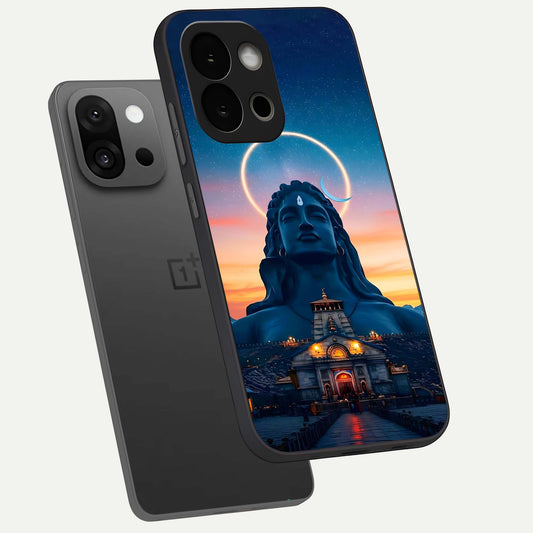  Eternal Shiva Aura phone case For OnePlus 13S showing premium glass back cover with detailed artwork
