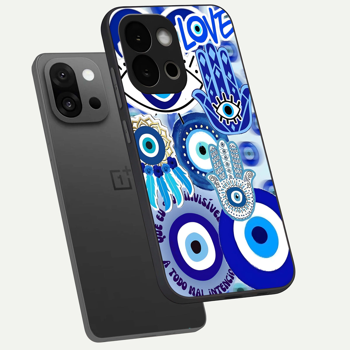  Evil Eyes Dream phone case For OnePlus 13S showing premium glass back cover with detailed artwork
