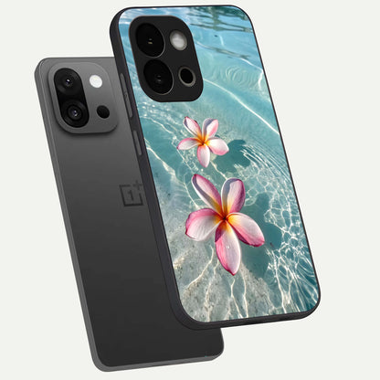  Floating Bloom Bliss phone case For OnePlus 13S showing premium glass back cover with detailed artwork