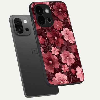  Flower Blush Bloom phone case For OnePlus 13S showing premium glass back cover with detailed artwork