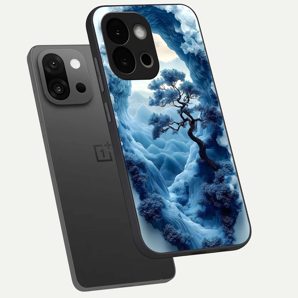  Frozen Serenity Gate phone case For OnePlus 13S showing premium glass back cover with detailed artwork