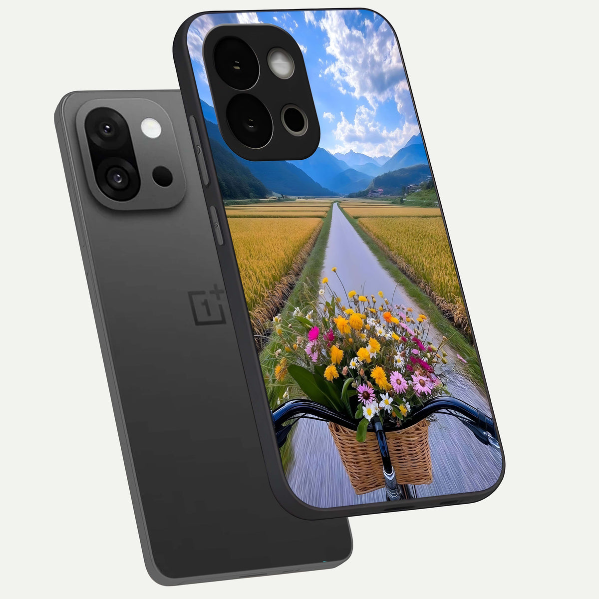 Golden Field Journey phone case For OnePlus 13S showing premium glass back cover with detailed artwork
