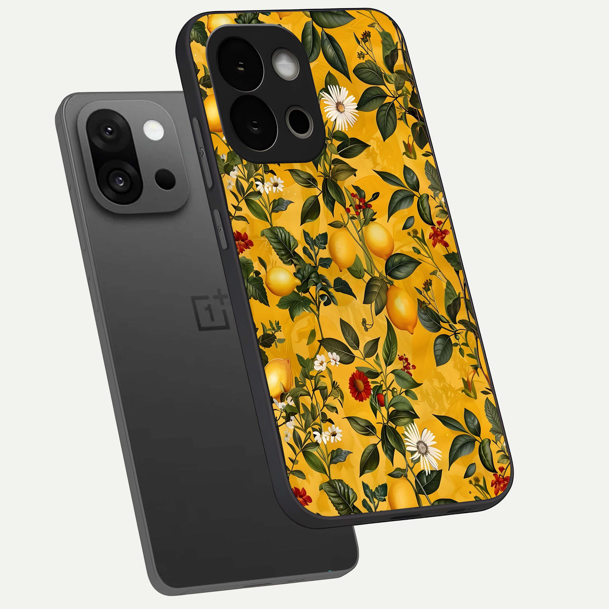  Golden Lemon Field phone case For OnePlus 13S showing premium glass back cover with detailed artwork