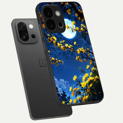  Golden Night Glow phone case For OnePlus 13S showing premium glass back cover with detailed artwork