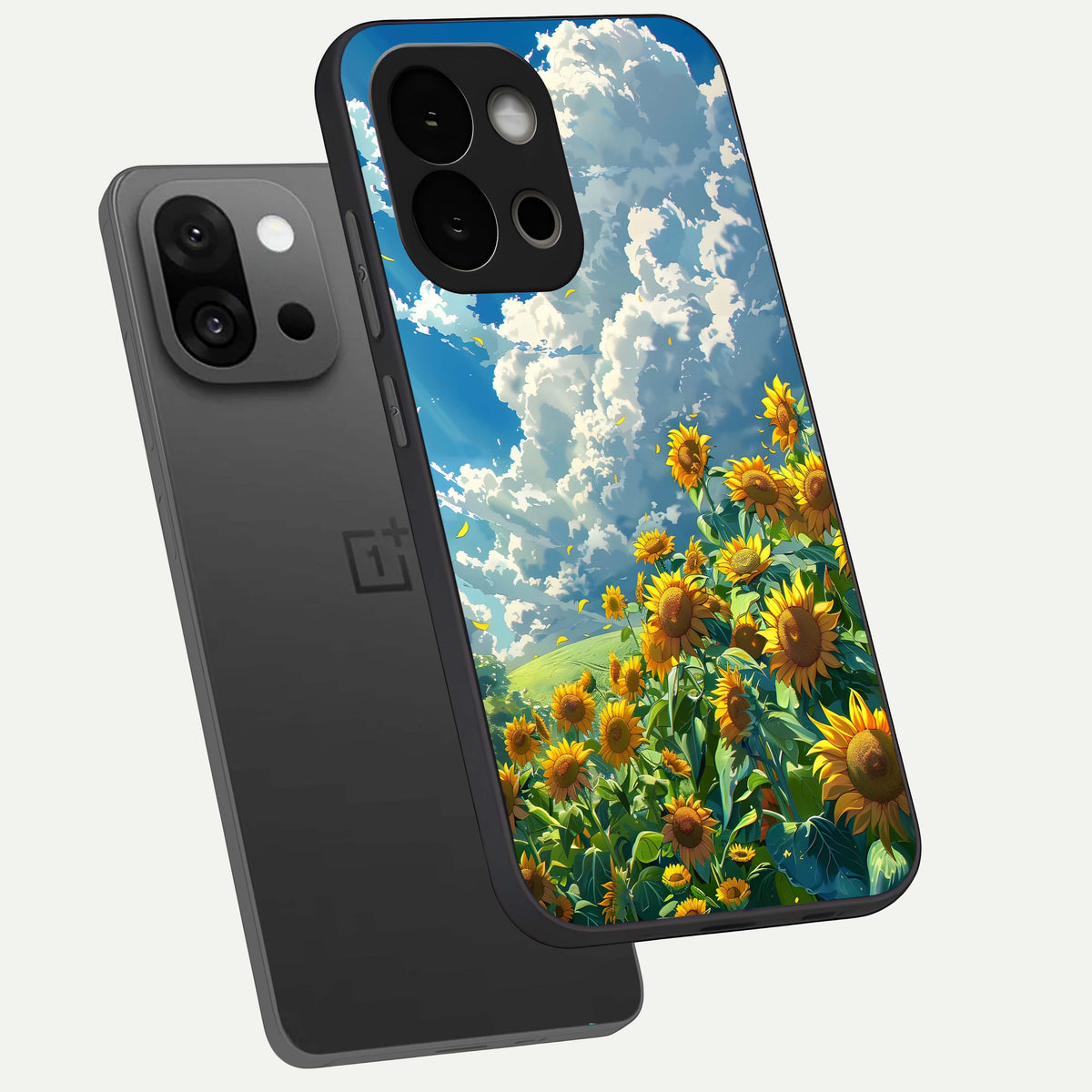  Golden Sun Glory phone case For OnePlus 13S showing premium glass back cover with detailed artwork