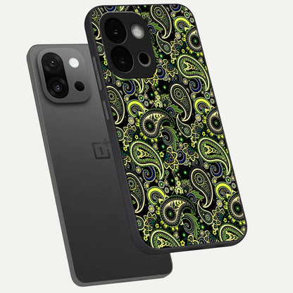  Green Lemon phone case For OnePlus 13S showing premium glass back cover with detailed artwork