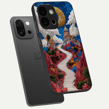  Heavenly Moon Path phone case For OnePlus 13S showing premium glass back cover with detailed artwork
