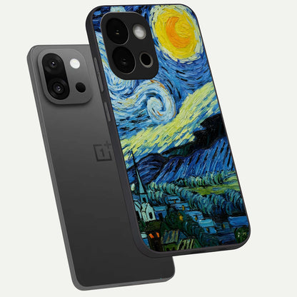  Inspired Van Gogh Art phone case For OnePlus 13S showing premium glass back cover with detailed artwork