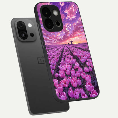  Lavender Dream Skies phone case For OnePlus 13S showing premium glass back cover with detailed artwork