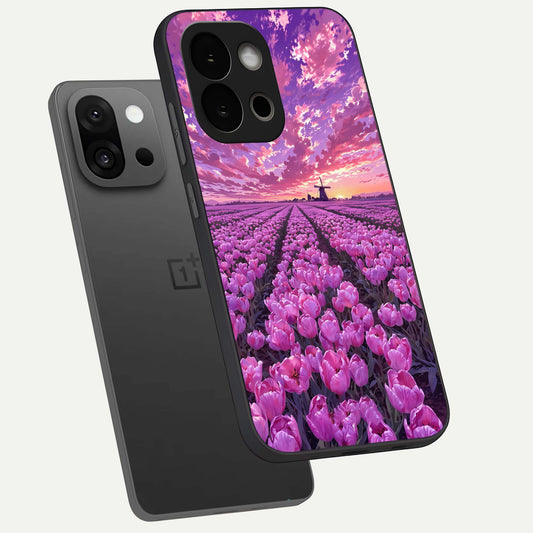  Lavender Dream Skies phone case For OnePlus 13S showing premium glass back cover with detailed artwork