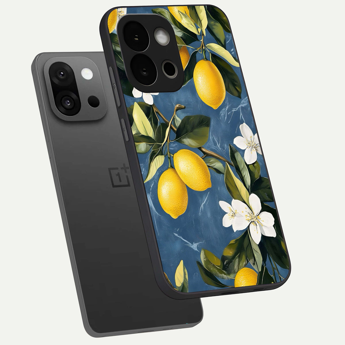  Lemon Dream Garden phone case For OnePlus 13S showing premium glass back cover with detailed artwork