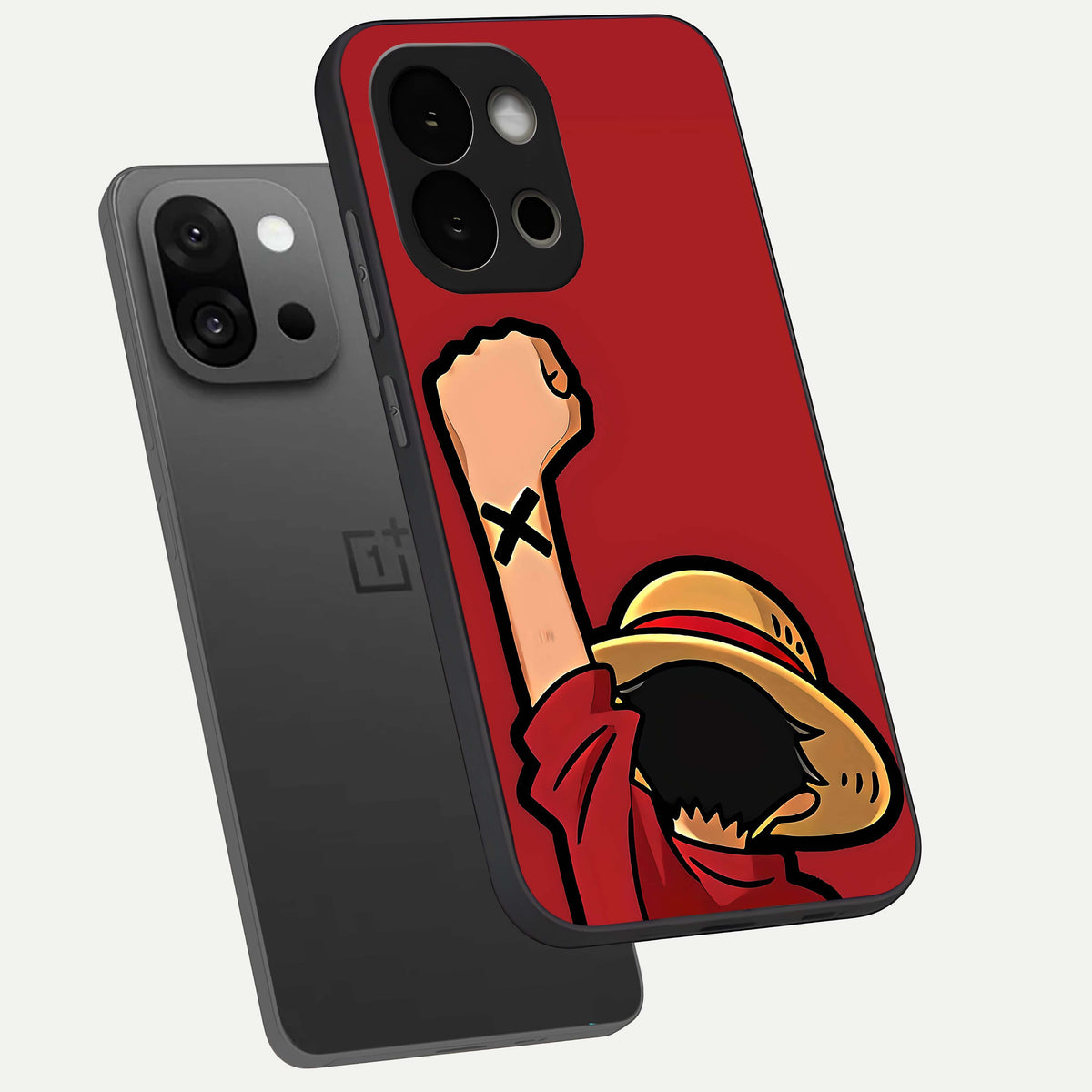  Luffy X Spirit phone case For OnePlus 13S showing premium glass back cover with detailed artwork